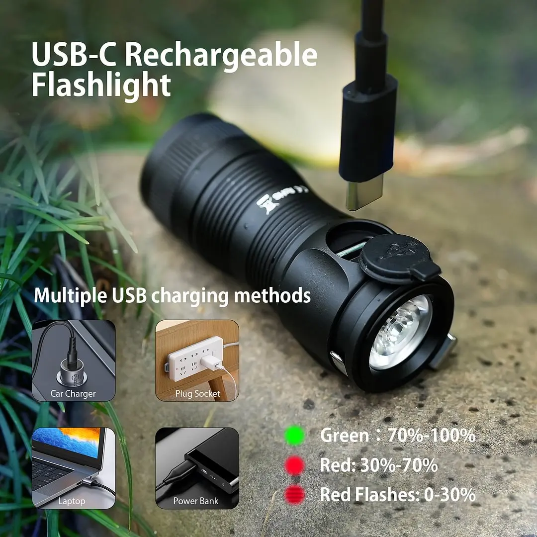 Sofirn SC13A 519A Anduril Powerful Ligth 1300lm Tactical 18350 Rechargeable Flashlight 5000K High CRI Keychain Emergency Torch