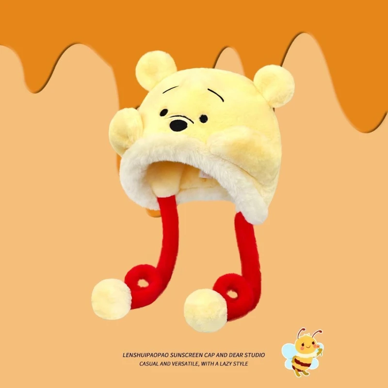 

Дисней Пух Медведь мультфильм плюшевая кукла шапка креативная кавайная студенческая зимняя утолщенная теплая шапка для защиты ушей подарок оптом