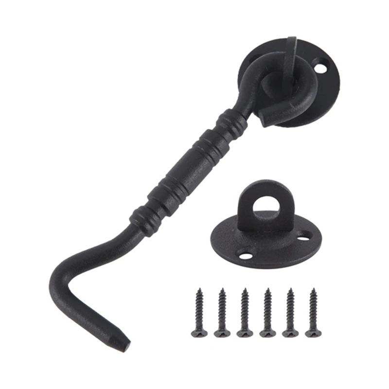 ステンレス鋼の納屋のドアロック、ドアフックとアイラッチ、取り付けネジ、引き戸ラッチ、4インチ