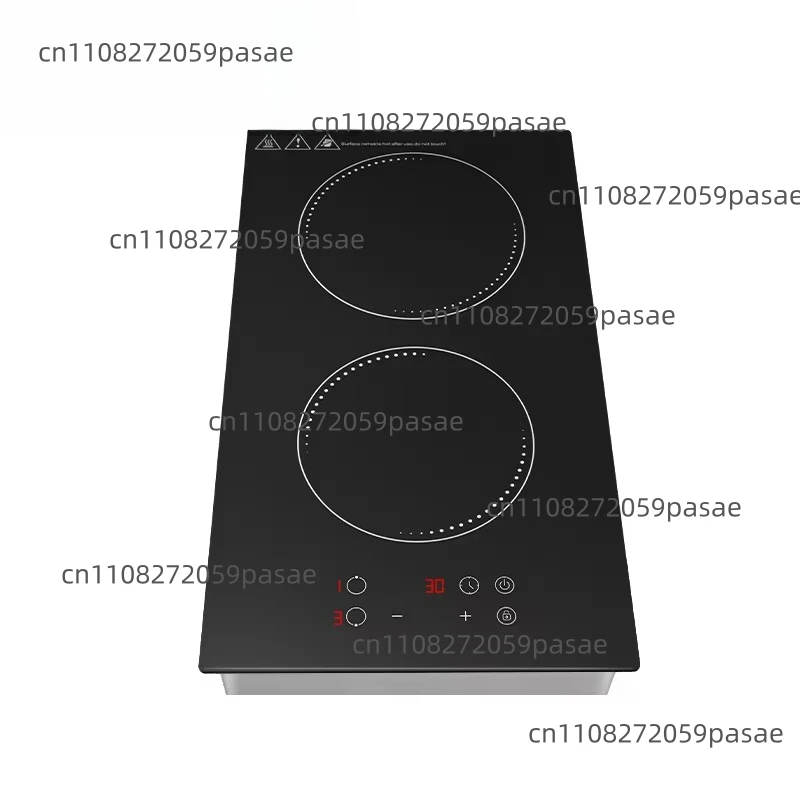 Double Burner Induction Cooker Touch Stainless Steel Waterproof Design Built-In Installation 2000-2999W Power