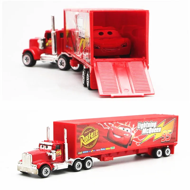 7-6pcs Set Disney Pixar Car 3 2 1 Lightning mcQueen Jackson Storm Mack Truck 1:55 Diecast Metal Car Model Toy Boy Christmas Gift