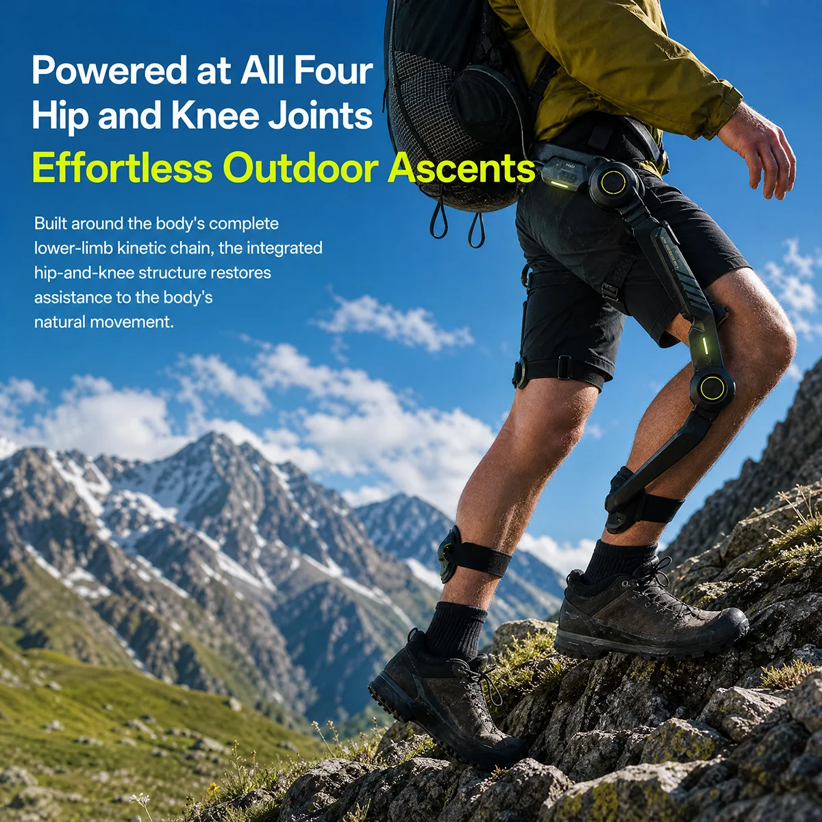 Wearable Hypershell Halo Powered Exoskeleton HyperIntuition 2.0 AI Motion Algorithm Waterproof ABS Material For Uphill Support