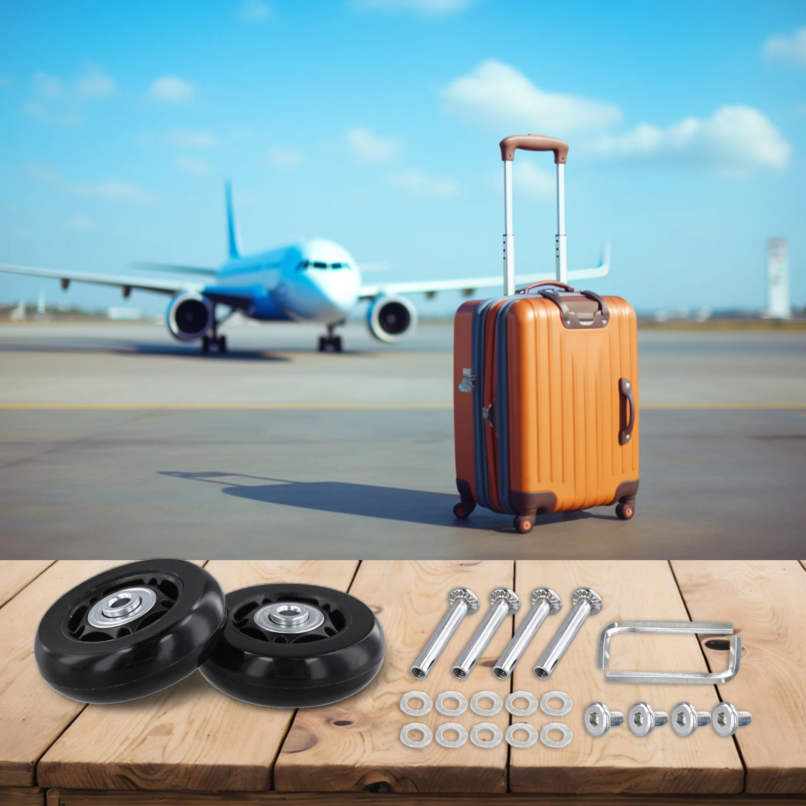 2pcs Luggage Suitcase Replacement Wheels Roller Skate Wheel Repair Kit 40mm/43mm/54mm/60mm/64mm/70mm Suitable For Luggage
