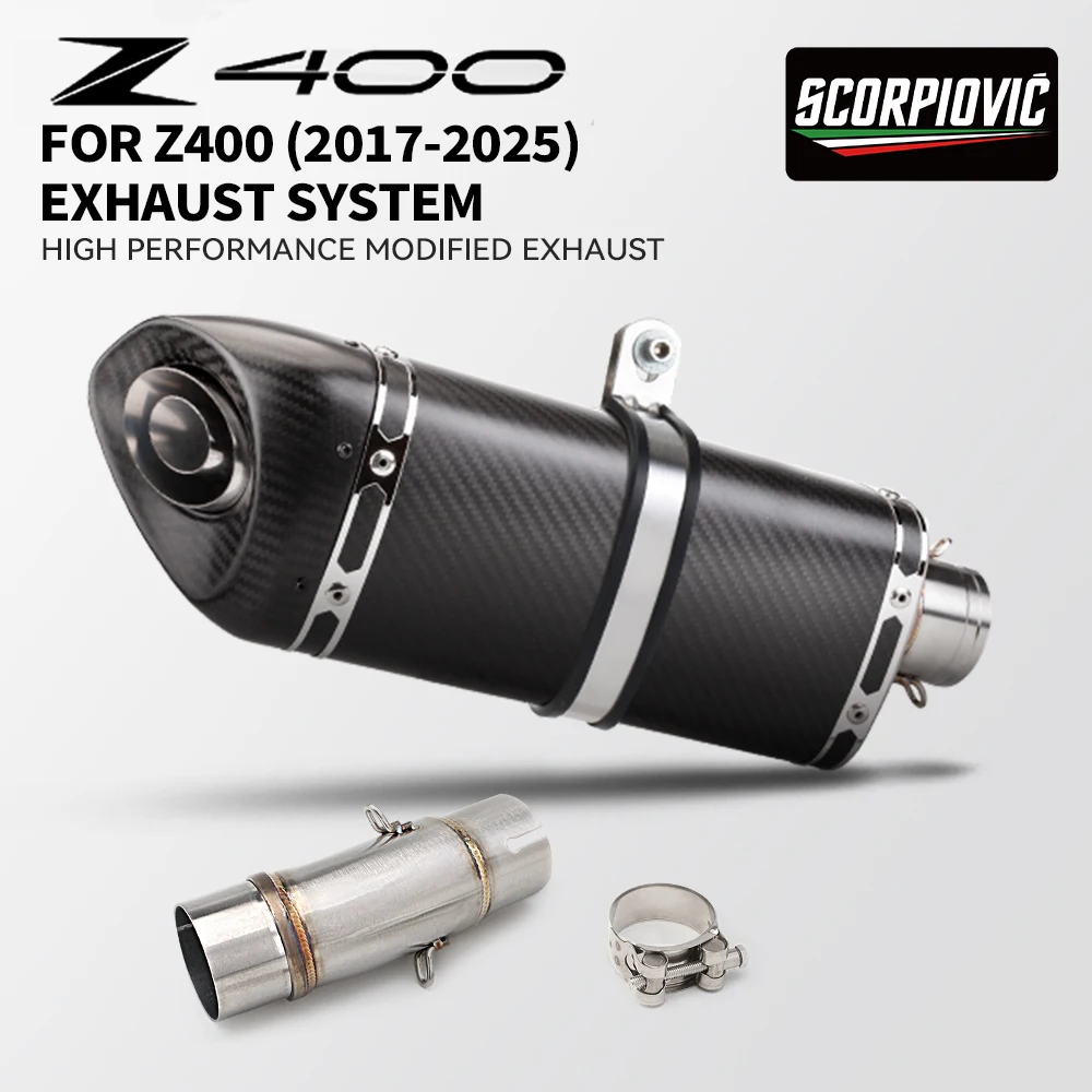 

Motorcycle Exhaust Pipe Slip on For Ninja 400 Z400 2017-2021 51mm Tubo De Escape Muffler System Accessories