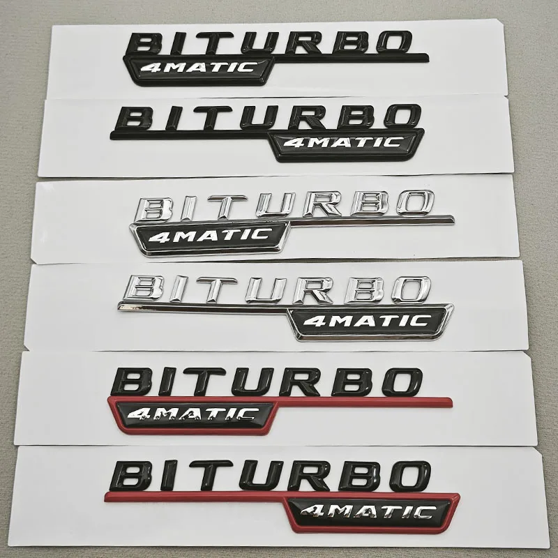 Logo TURBO 4MATIC Car Emblem Both Side Fender Badge Sticker For Mercedes Benz AMG X247 C117 W117 GLE53 GLA45 A45 A35 CLA35 CLA45