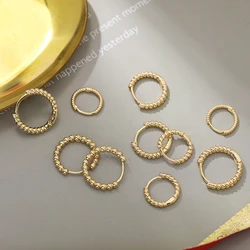 Minimalist Tiny Round Circle Gold Color Hoop Earrings for Women TrendyTwisted Huggies Earrings Plain Ring Ear Buckle Jewery