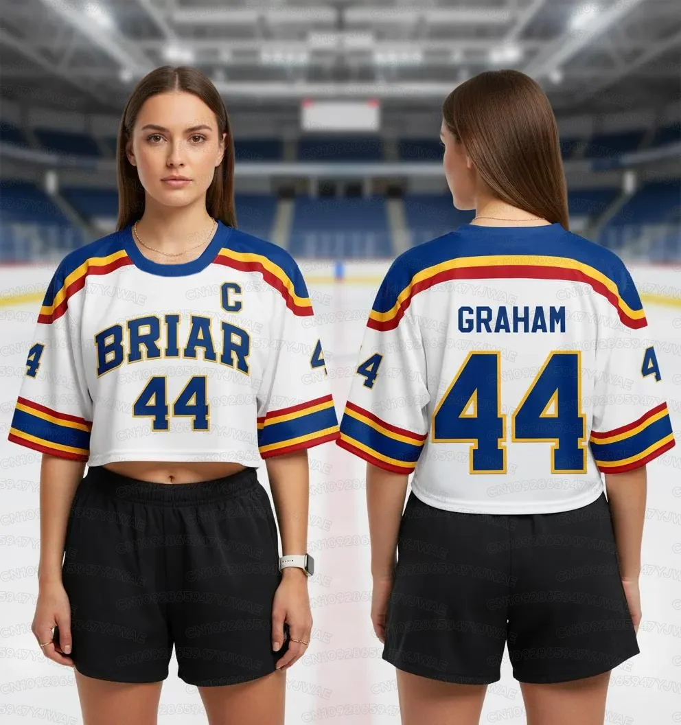 Summer Women's Off Campus Briar University Graham 44 DI LAURENTIS 66 Crop Top Football Jersey Short Sleeve Crop T-shirt Tops