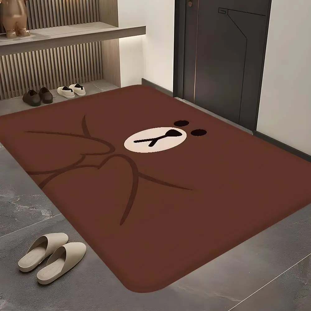 L-Lines Friends B-Brown Bear Room Mats Cheaper Anti-slip Modern Living Room Balcony Printed Household Carpets