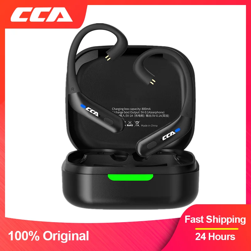 

CCA BTX Bluetooth-Compatible 5.2 True Wireless Earphones Ear Hook Sports Earbuds Headset 2 Modes HiFi Game Wireless Headphones