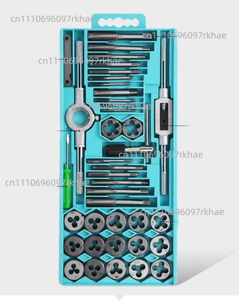 40 pcs M3~M12 metric tap die set, metric dies thread tap tool set