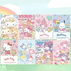 8 Pcs/set of Anime Poster Stickers Melody Sanrio Hello Kitty Kulome Cute Cute Wallpapers Dormitory Room Decoration Gifts