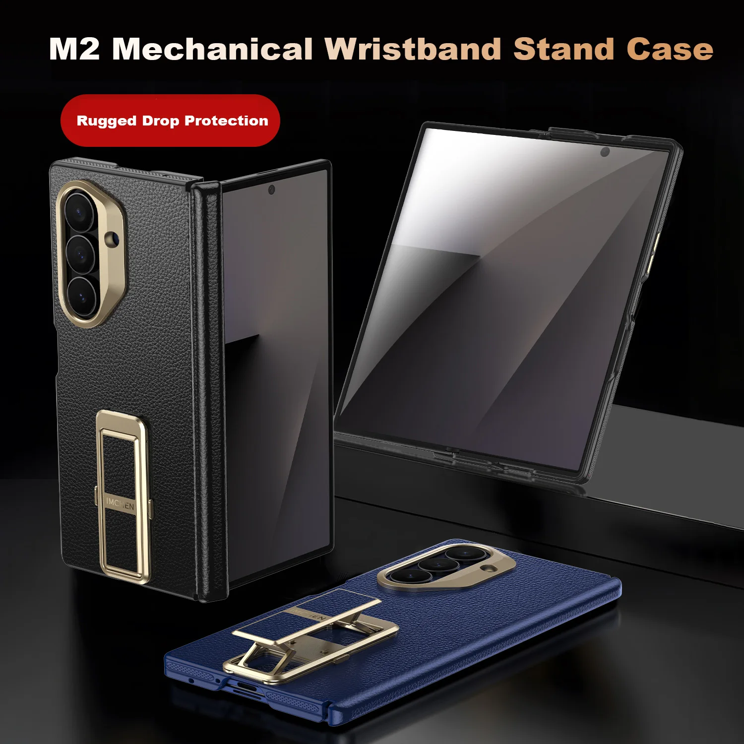 

НОВЫЙ 2026 кожаный чехол с магнитным шарниром для Samsung Galaxy Z Fold 7, роскошная подставка с покрытием, стеклянный чехол на передний экран для чехла