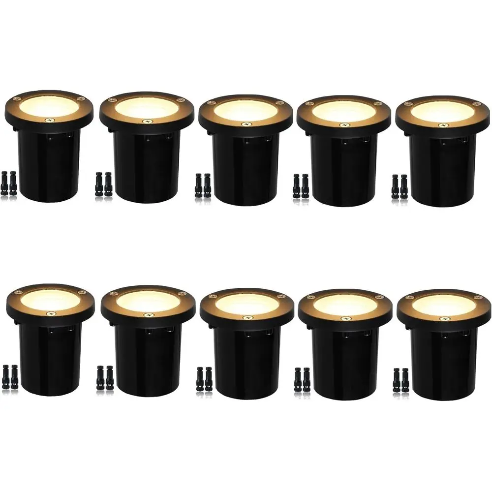 

10 Pack 5W LED Ground Lights, 12V-24V Outdoor Waterproof, 5000K White for Garden and Pathways