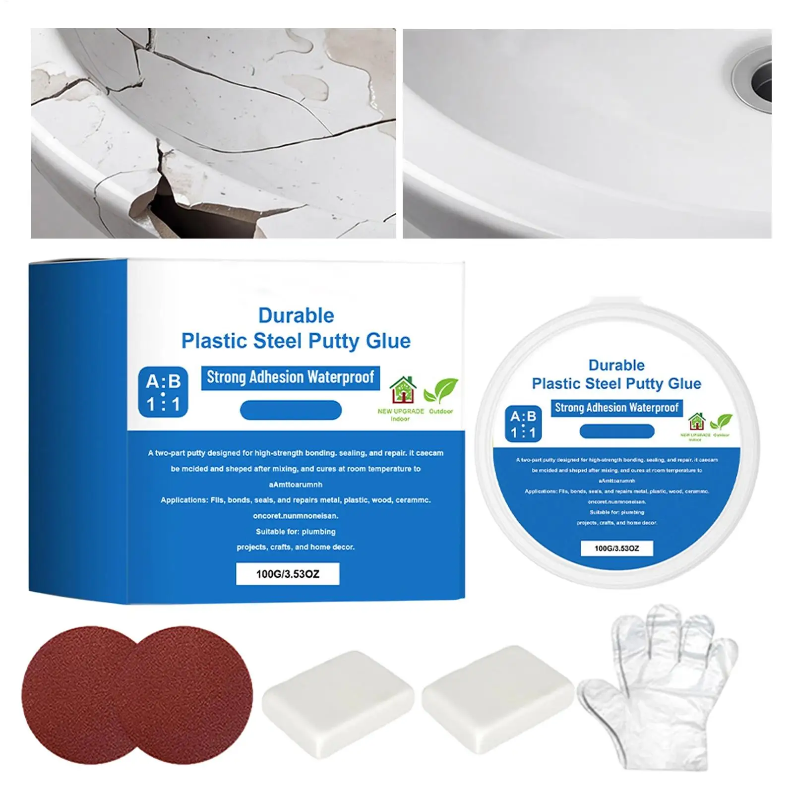 Metal Repair Epoxy Long-Lasting Crack-Resistant Cream Gloves Included Cast Iron Steel Repair Putty For Automotive Engine Boat
