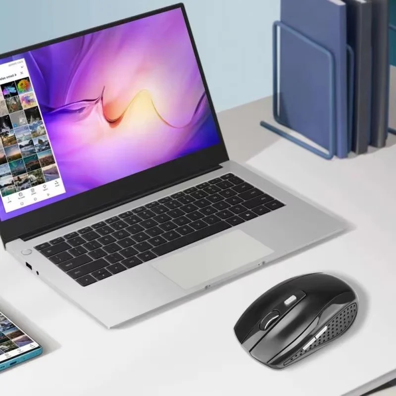 ماوس ألعاب لاسلكي 2.4G قابل للتعديل 1600 ديسيبل متوحد الخواص ماوس مكتب بصري ماوس مصمم هندسيًا لأجهزة الكمبيوتر المحمول ماك بوك