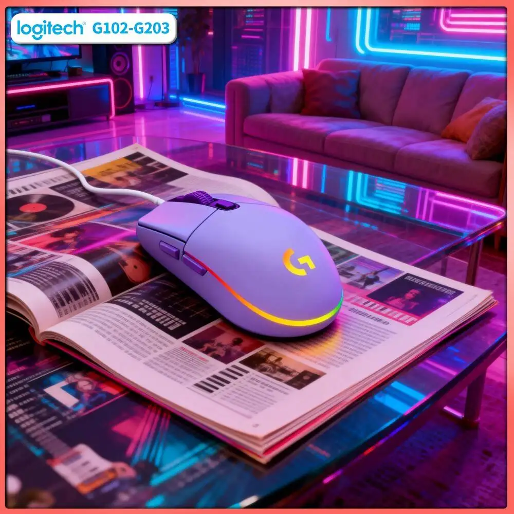 Logitech G102 Gaming Mouse, HERO Sensor Technology, 6 Programmable Buttons, RGB Sync for RTS Games