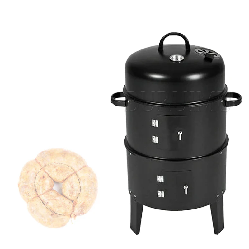 

3 in 1 Smokeless Charcoal Barbecue Grill Smoker 3 layers Tower Vertical Barrel Charcoal BBQ Grill