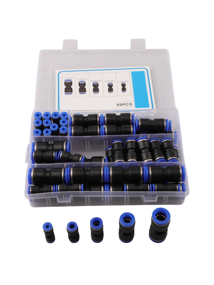 For Air Systems 20x13x4cm Pneumatic Push Fittings Automatic Industry Fittings Air Hose Connectors Model 4mm To 12mm