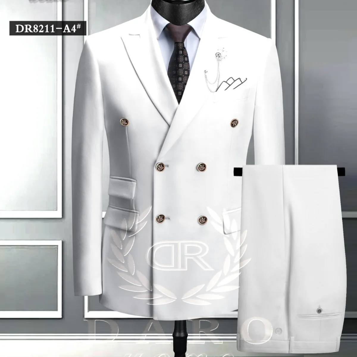 LE366arge size double-breasted suit men's wedding dress groomsmen suit two-piece suit foreign trade large