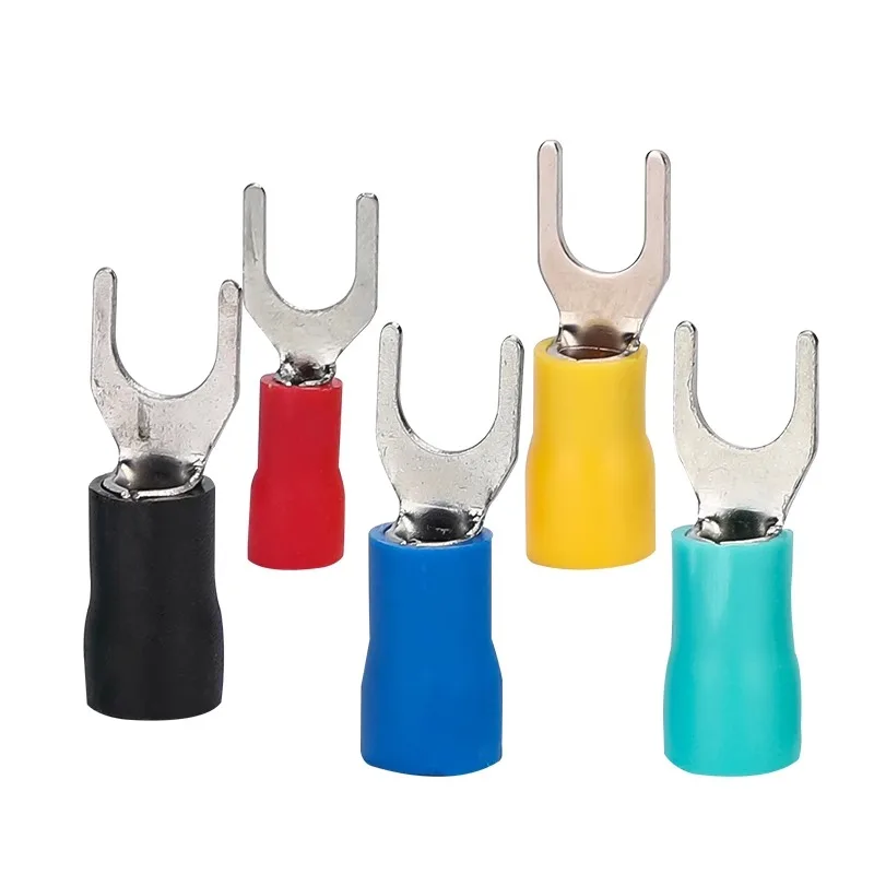 100Pcs SV Crimp Terminal Spade Y U-Type Wire Connector Insulated sheath wiring terminal Electrical copper Lug SV1.25-4 SV3.5-6