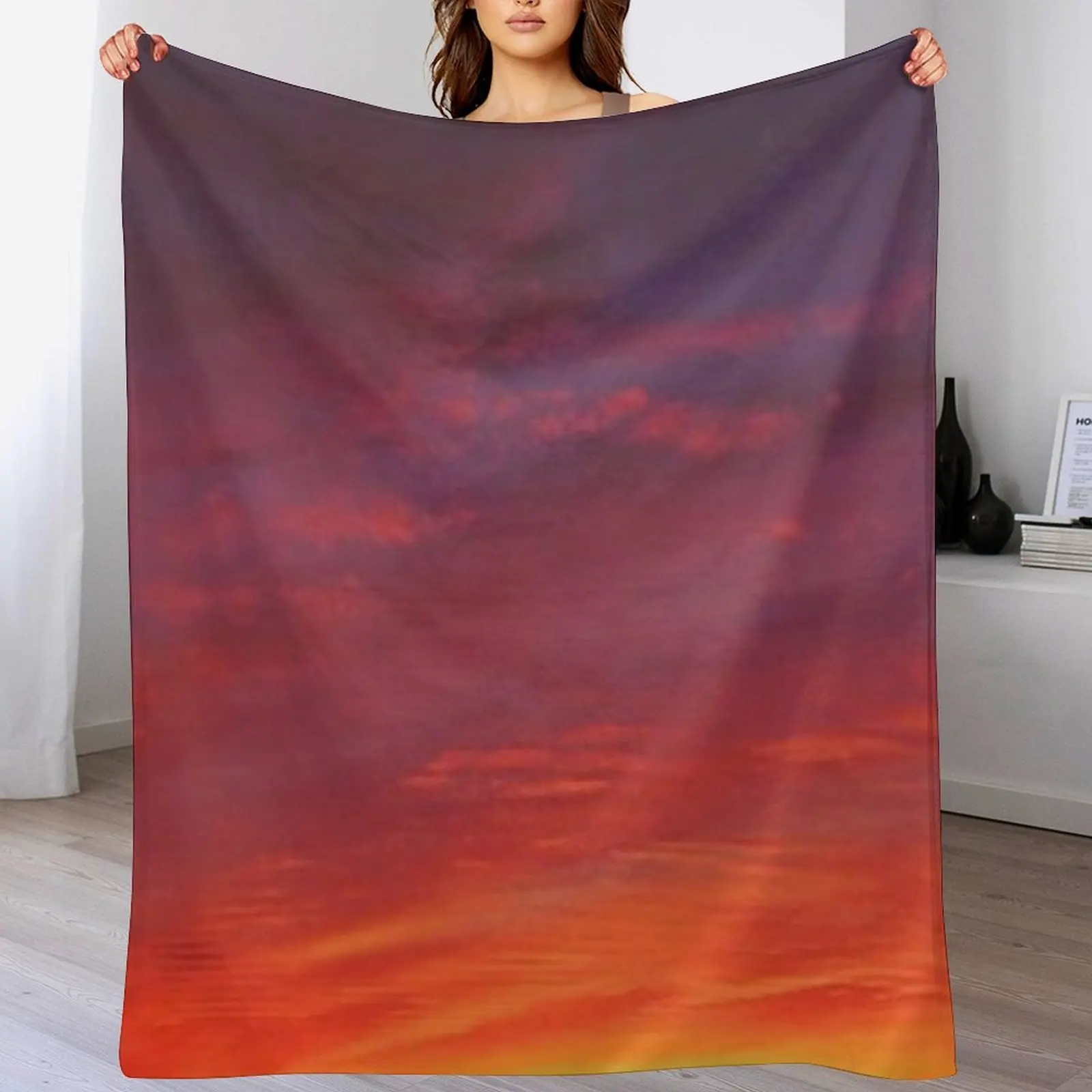 

Orange and Purple Sunrise Throw Blanket blankets and throws Sofa Quilt Blankets Sofas Of Decoration cosplay anime Blankets