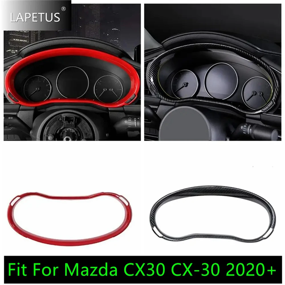 

Auto Dashboard Stopwatch Instrument Gauge Frame Decor Cover Trim Red / Carbon Fiber Accessories For Mazda CX30 CX-30 2020 - 2024