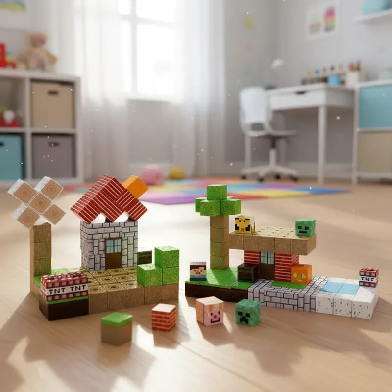 Magnetyczne zabawki konstrukcyjne Domek w dżungli Zestaw do budowania 100 elementów Bezpośrednie montaż 3D Kreatywny model Prezent edukacyjny STEM Wysokiej jakości pudełko