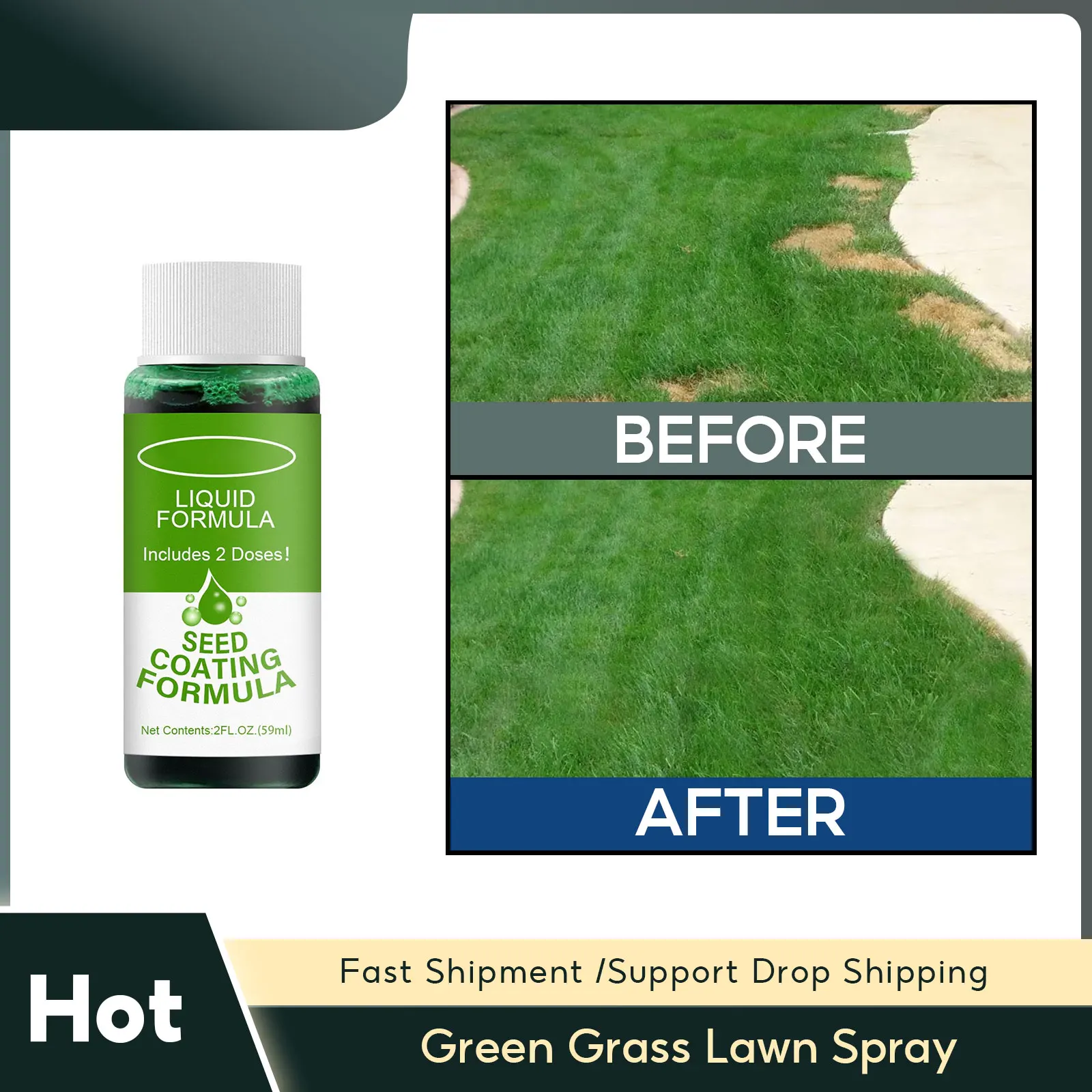Green Grass Lawn Spray Grass Liquid Lawn Paint Household Seeding Lawn Greening Spray Repair Green Grass for Gardens Farms Ground