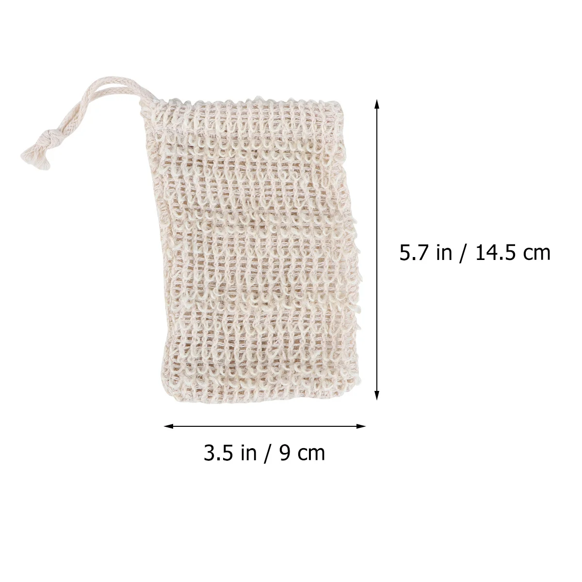 3Pcs Natural Sisal Soap Net Bag Hanging Pouch Drawstring Closure High Absorption Foam Maker Soap Holder for Face Pore Cleaning
