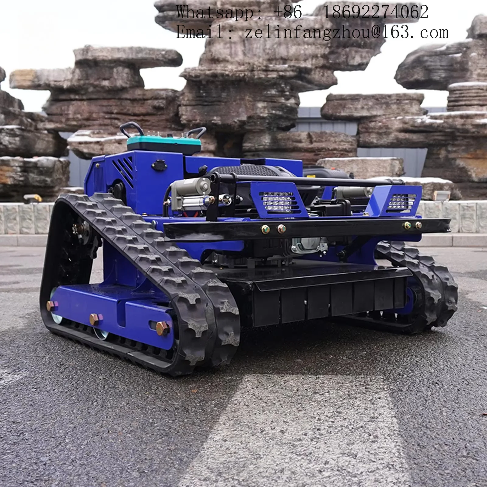 9 HP Intelligent Crawler Mower Wireless Remote Control Heavy Duty Small Agricultural Grass Cutting Machine Farm Pro Kit