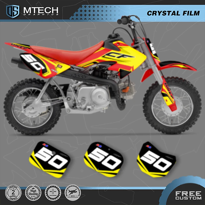 

DSMTECH Custom Graphics Background Decal Stickers Kits for HONDA CRF 2000 2001-2012 CRF50 2013 2014 2015-2021 CRF50 001