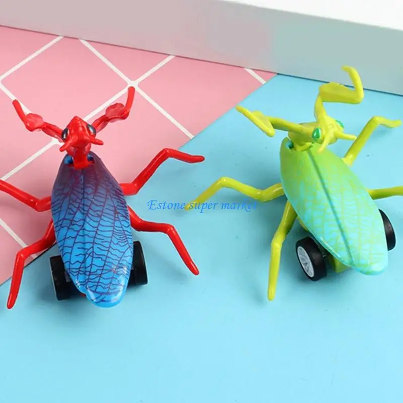 090B 4 szt. Kształt modliszki Samochód zabawkowy z napędem pull back Plastikowy kolorowy pojazd do interakcji