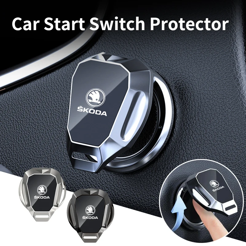 Car One-Touch Start Button Cover Metal Start Case Accessories For Skoda Octavia Superb Rapid Kodiaq Karoq Fabia Kamiq Roomster