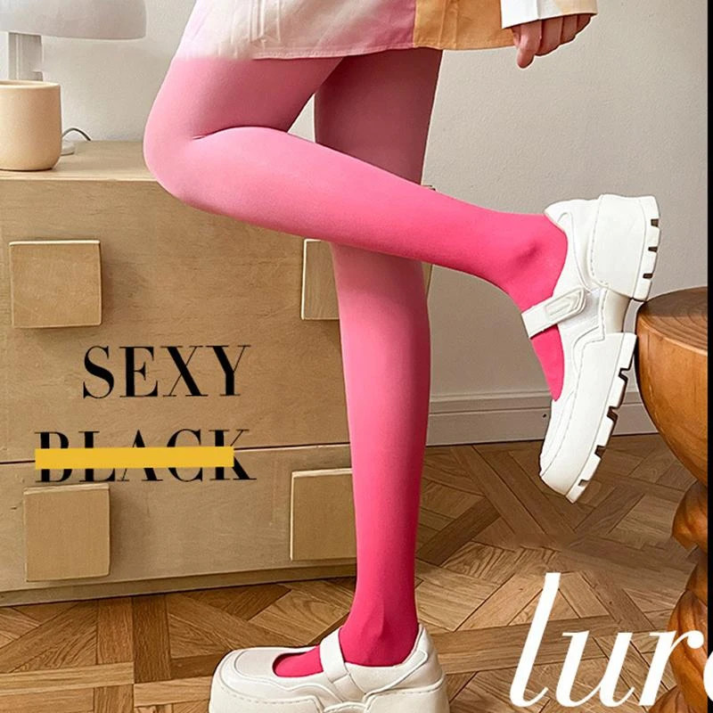 80g Thin Pantyhose Women 6 Colours Sexy Elasticity Tights Fashion Spring Autumn Thermal Stockings Gradient Woman Pantyhose image 4
