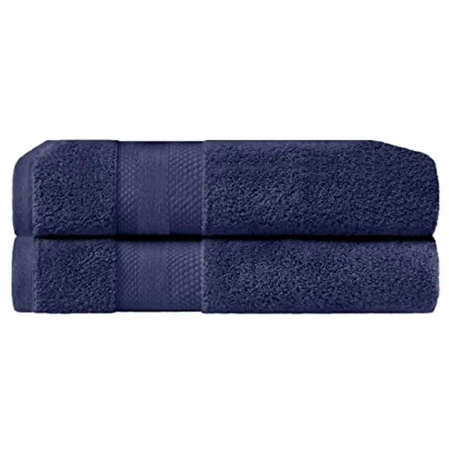Turkish Cotton Heavyweight Towels for Guest Bath Master Bathroom Crown Blue Highly Absorbent Soft Plush Spa Hotel Use