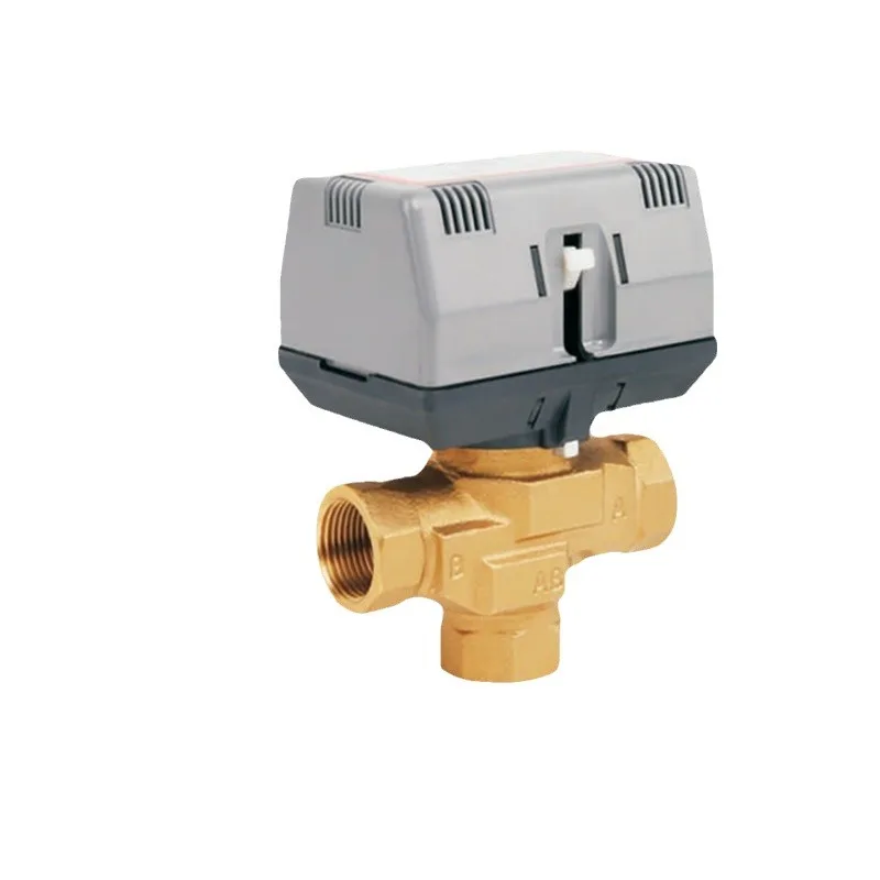 Electric Two Way Valve VC6013 VC4013, Brass Motorized Valve for Central Air Conditioner Fan Coil Unit