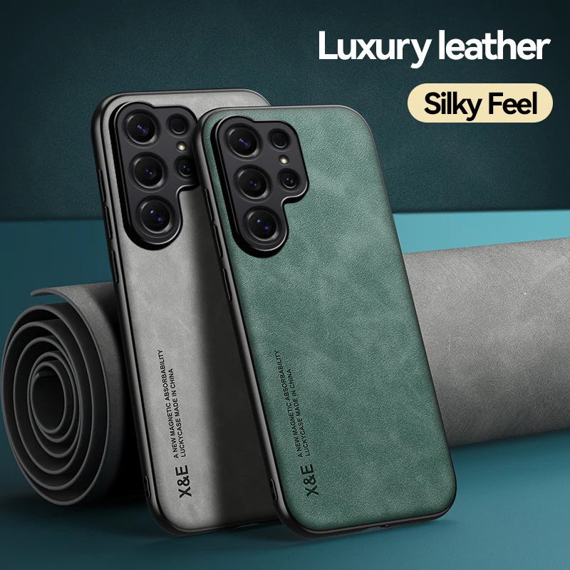 Luxury PU Leather Ultra Thin Phone Case For Samsung S26 Ultra S24 S22 S23 S25 Ultra Plus A57 A56 A55 A54 A53 A52 Soft Back Cover