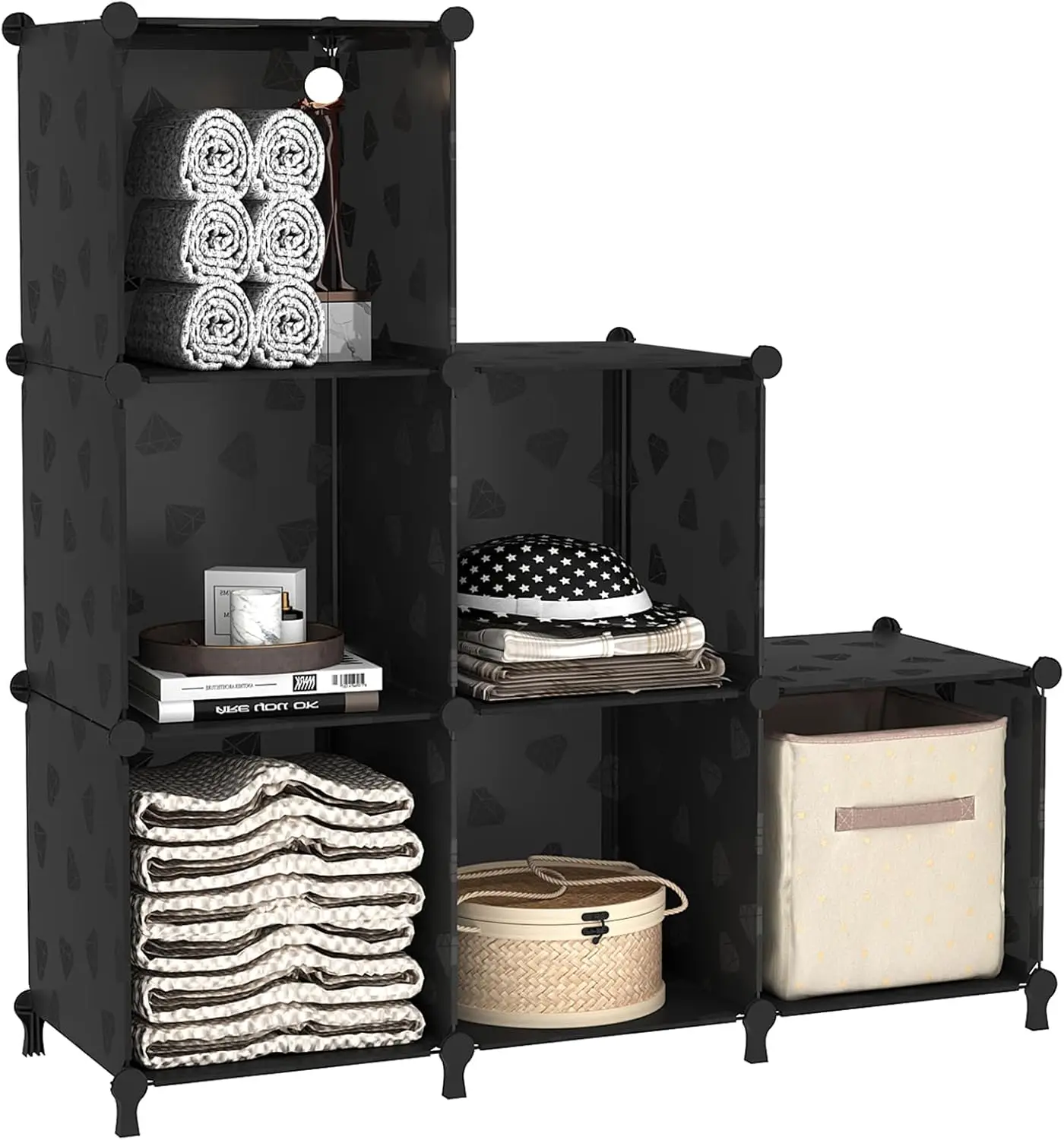 

Cube Storage Organizer, 6 Cube Closet Organizer Storage Shelves, DIY Stackable Bookcase, Clothes