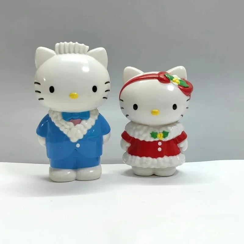อะนิเมะเฮลโลคิตตี้คริสต์มาสสไตล์คู่การ์ตูนรูปต่อพ่วงเดสก์ท็อปเครื่องประดับของเล่นตกแต่งของขวัญวันเกิด