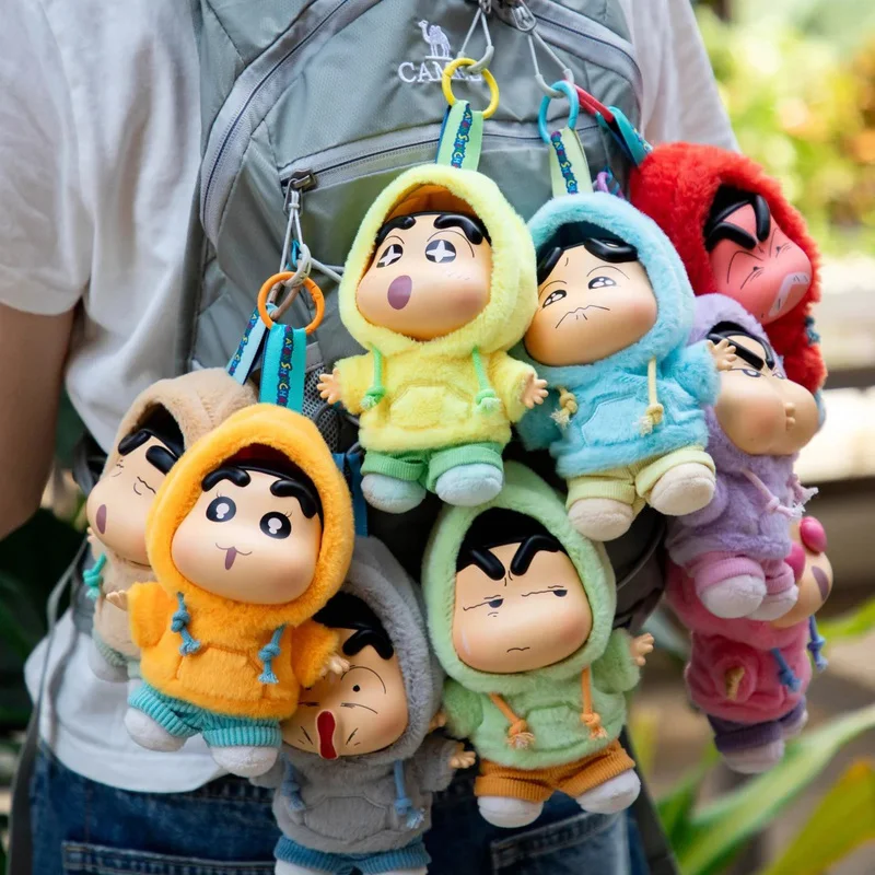 Koleksi Boneka Vinyl Plush Seri Dopamin Emosional Crayon Shin-Chan Asli dalam Kotak Misteri, Dekorasi Tas, Mode Hadiah Ulang Tahun