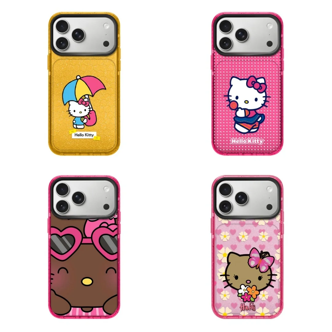 Hello Kitty Black Sexy Beach Surfing Phone Case For iPhone 17 16 15 14 13 Pro Max 14 15 Plus Air 16E  Bumper Case Cover for Girl