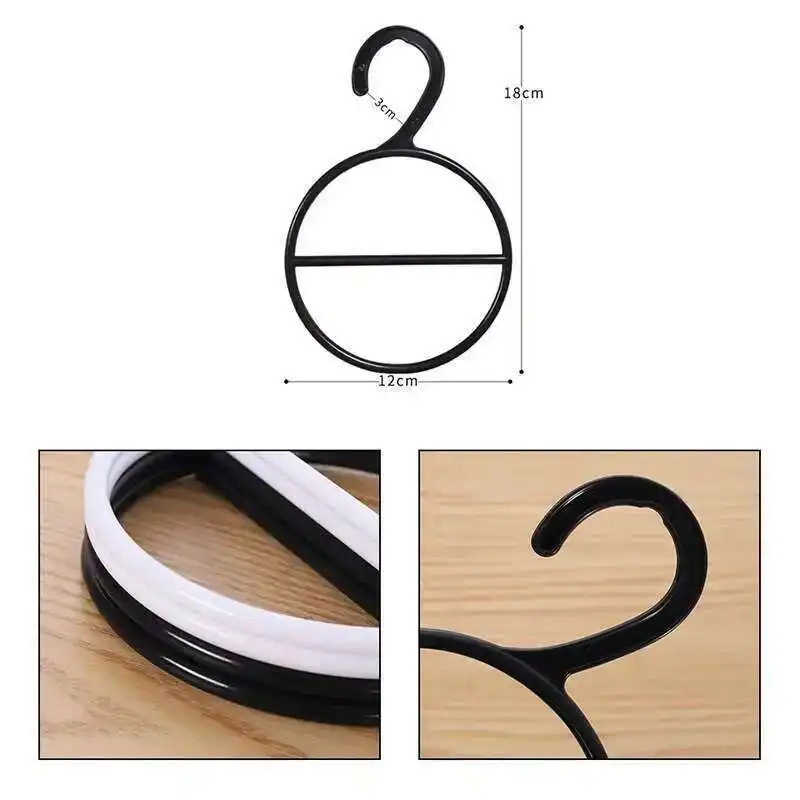 10PCS Multi Purpose Plastic Circle Scarf Hanger Tie Clothes Rack Storage Racks Closet Organizer Portable Space Saving Hangers