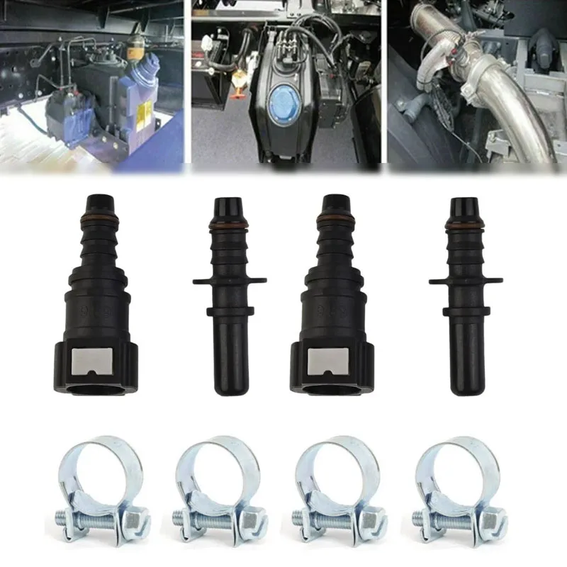 

2 Set Car Fuel Line Coupler Hose Quick Release Connector 9.89 Nylon Oil Line Pipe Adapter Motorcycle Black Connector Replacement