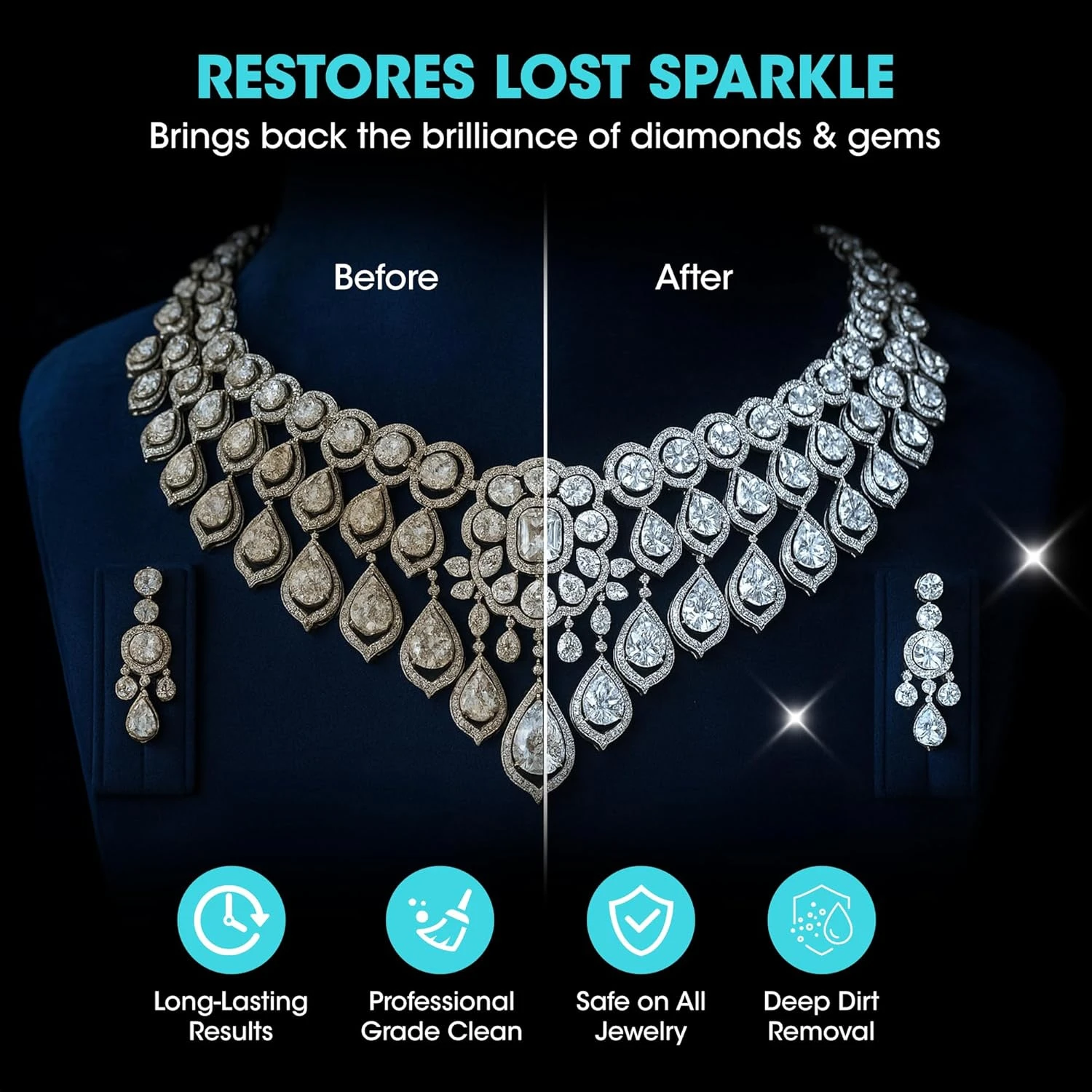 Jewelry Cleaner  Ultrasonic Cleaning Solution – Eco-Friendly Formula Restores Sparkle to Jewelry, Diamonds, Eyewear & More