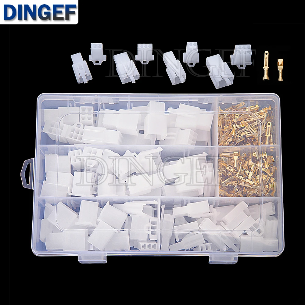 

380PCS 2.8mm Pitch 2 3 4 6 Pin Electrical Wire Connector Male Female 2.8 Plug Cable Terminal Plug Kits for Car Motocycle Bike