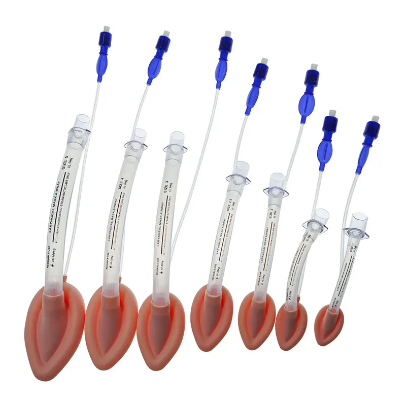 BamuCare 6PCS/7PCS Reusable Silicone Laryngeal Mask Sterile Medical Laryngeal Mask LMA Anesthesia Breathing Intubating 7 Sizes