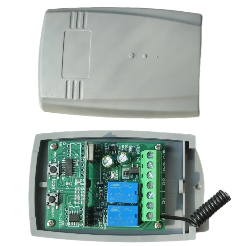 Universal 433MHz Garage Door Remote Control Receiver 433.92 MHz Fixed Code and Rolling Code 2 Channels Switch Module