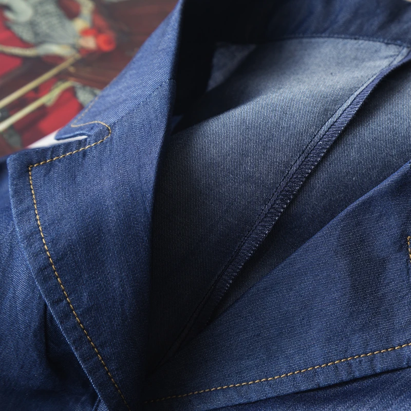 Novedad de verano, pantalones de ort con cinturón de cintura Retro de Hong Kong Sle para mujer, mono de Lyocell fino adelgazante de cintura alta y azul profundo