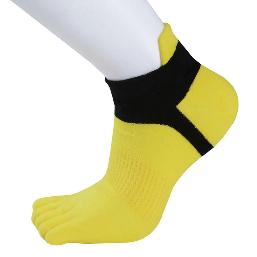 Cotton Men's Five Toe Socks Invisible Patchwork Five Finger Sports Socks Sweat-absorbing Short Running Hosiery Spring/Summer
