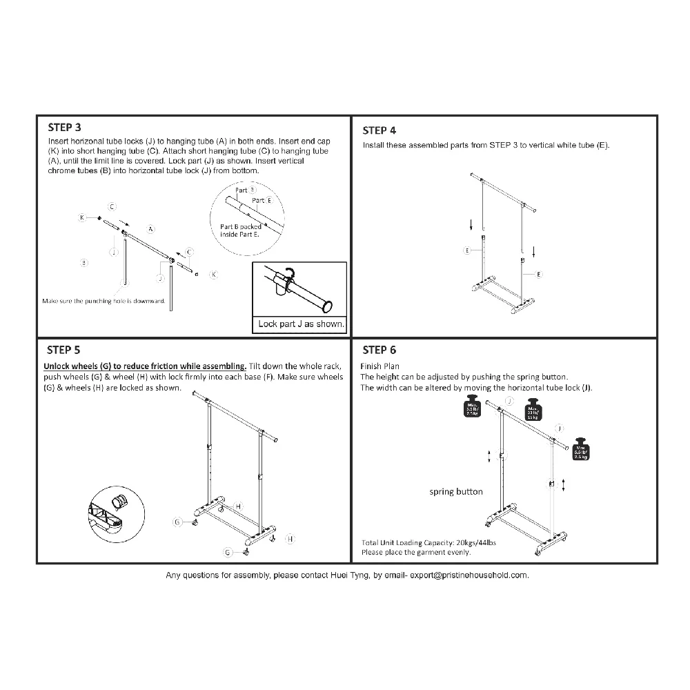 Adjustable Rolling Garment Rack Metal Chrome White Space Saving Design Easy Installation Shoe Storage 84-121Wx44Dx123.5-163Hcm